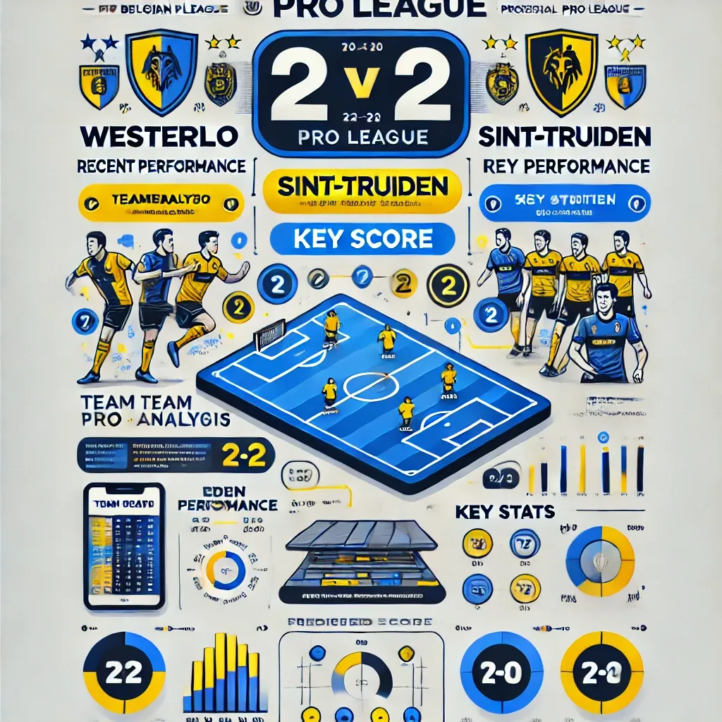 웨스텔로 vs 신트트위던 경기 분석 인포그래픽 - 주요 팀 통계, 최근 성적, 예상 스코어 2-2, 벨기에 프로 리그