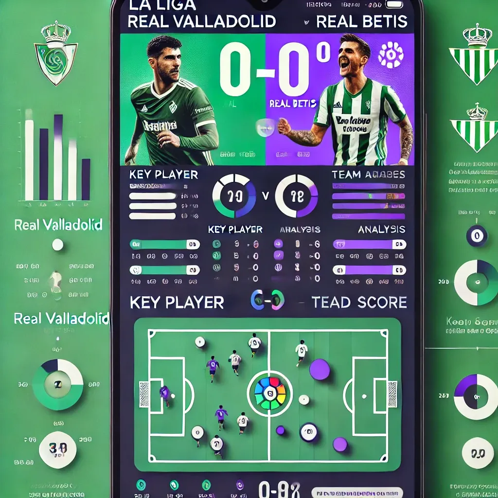 레알 바야돌리드 vs 레알 베티스 경기 분석 인포그래픽 - 주요 선수 통계, 팀 비교, 예상 스코어 0-2, 라리가 경기