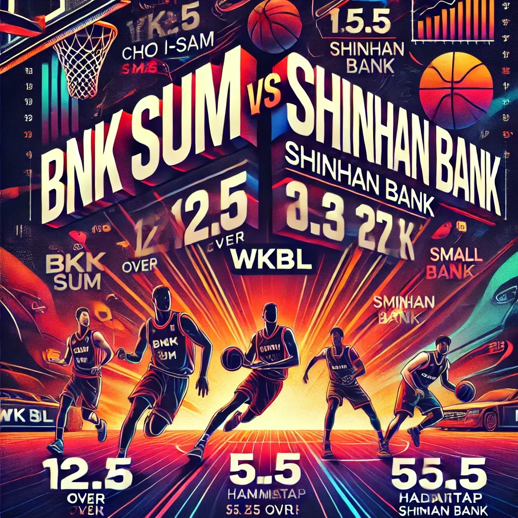 WKBL BNK 썸 vs 신한은행 경기 분석. 최이샘 복귀, 신한은행 스몰라인업, 핸디캡 5.5와 122.5 오버 배팅 정보 포함. 농구 코트와 역동적인 선수 그래픽