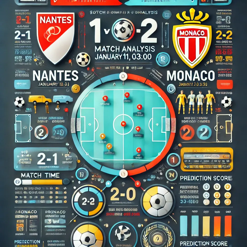 낭트 vs 모나코 경기 분석 인포그래픽 - 경기 시간, 팀별 강점, 약점, 스코어 예측 2-1로 모나코 승리 예상