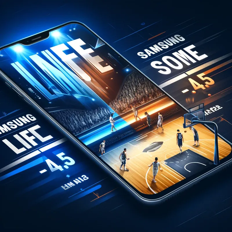 Samsung Life vs Some basketball match analysis graphic featuring a dynamic basketball court background, team names, and a -4.5 handicap prediction. Designed for sports insights and predictions.